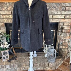 St. John's Bay Charcoal Hooded Utility Jacket